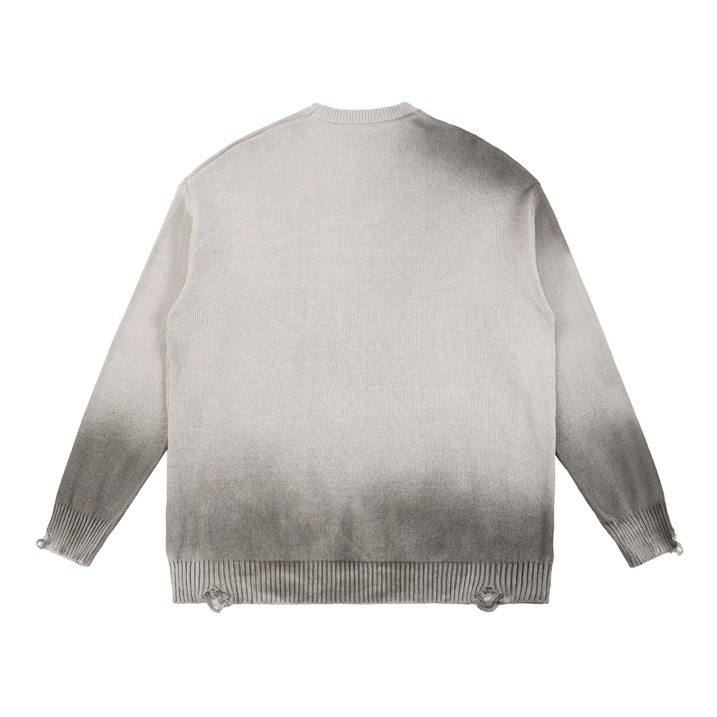 CAELMONT Distressed Ripped Crewneck Sweater