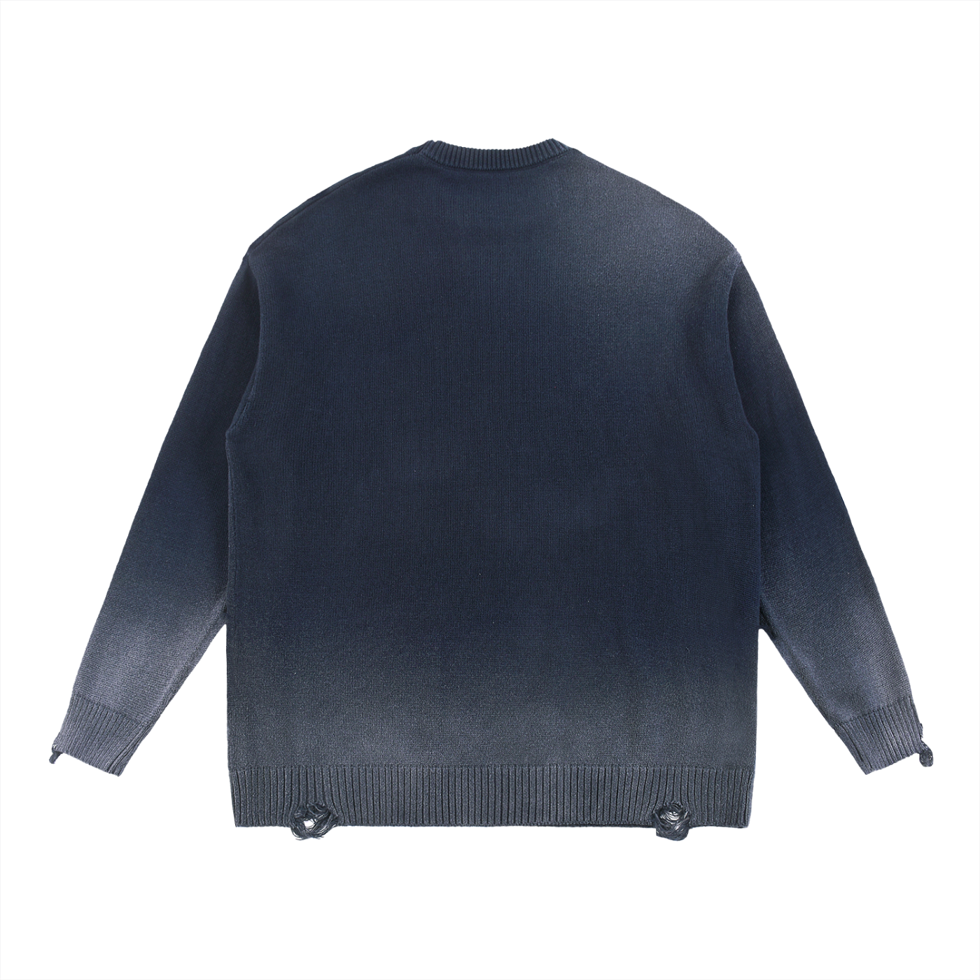 CAELMONT Distressed Ripped Crewneck Sweater