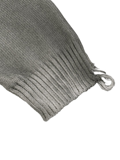 CAELMONT Distressed Ripped Crewneck Sweater